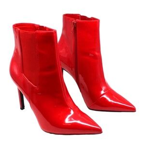 INC Womens Red Comfort Goring Katalina Pointed Toe Stiletto Zip-Up Booties 6 M